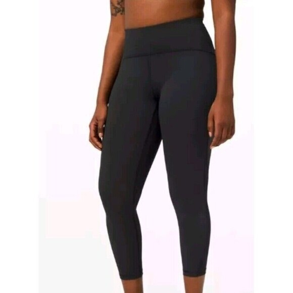 Lululemon Pants - Lululemon Train Times High Rise Tight 7/8 Pant 24" Dark Gray MESH Women’s Size 6